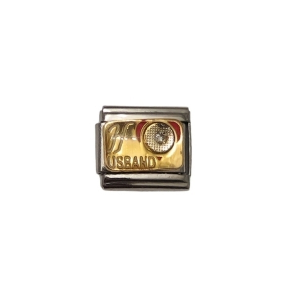 Italian‎ Charmlink for Charm Bracelet Husband with Rhinestone 9mm